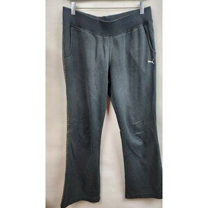 Puma Black Patch Pocket Logo Flare Leg Pull On Sweatpants Size Large